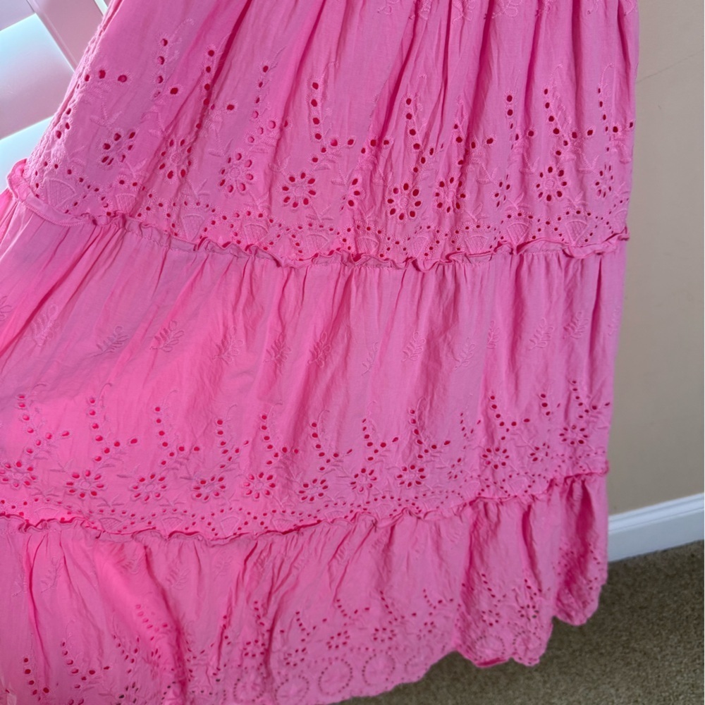 Mi Ami eyelet maxi dress pink, sz small - Picture 4 of 5